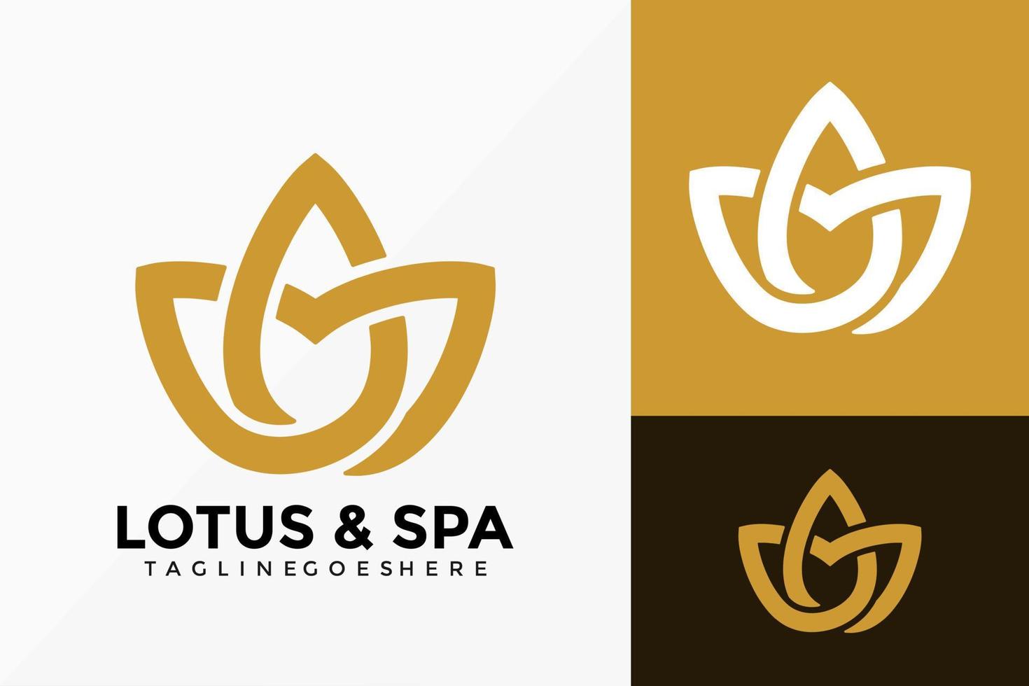 Luxury Beauty Lotus Spa Logo Vector Design. Abstract emblem, designs concept, logos, logotype element for template.