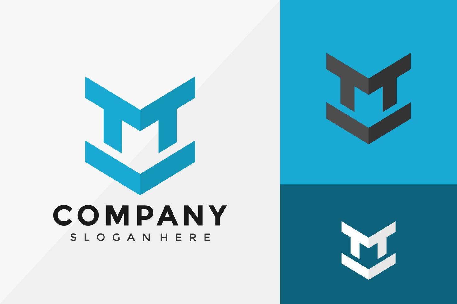 Diseño de logotipo de escudo de letra m, vector de logotipos de empresa, logotipo moderno, plantilla de ilustración de vector de diseños de logotipos