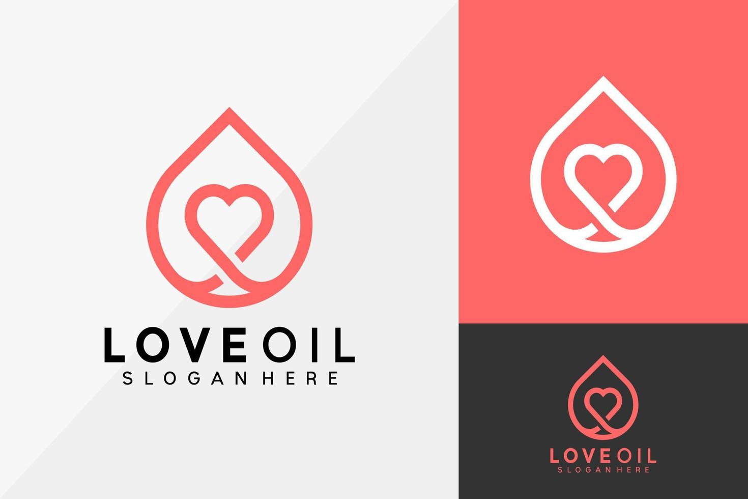 Drop love line art logo design, beauty care logos vector, modern logo, logo designs vector illustration template