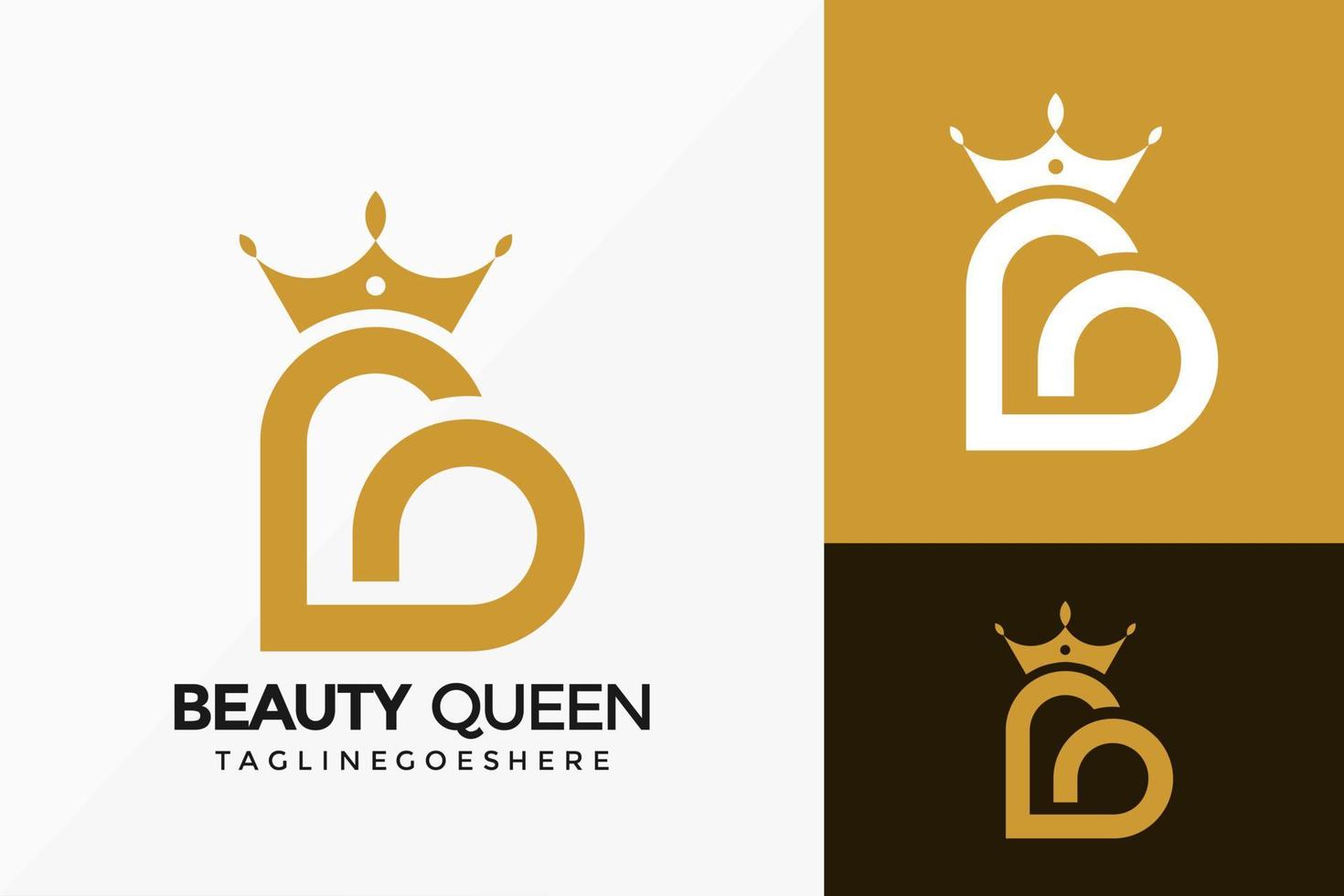 Letra b diseño de vector de logotipo de reina de belleza. emblema abstracto, concepto de diseños, logotipos, elemento de logotipo para plantilla.