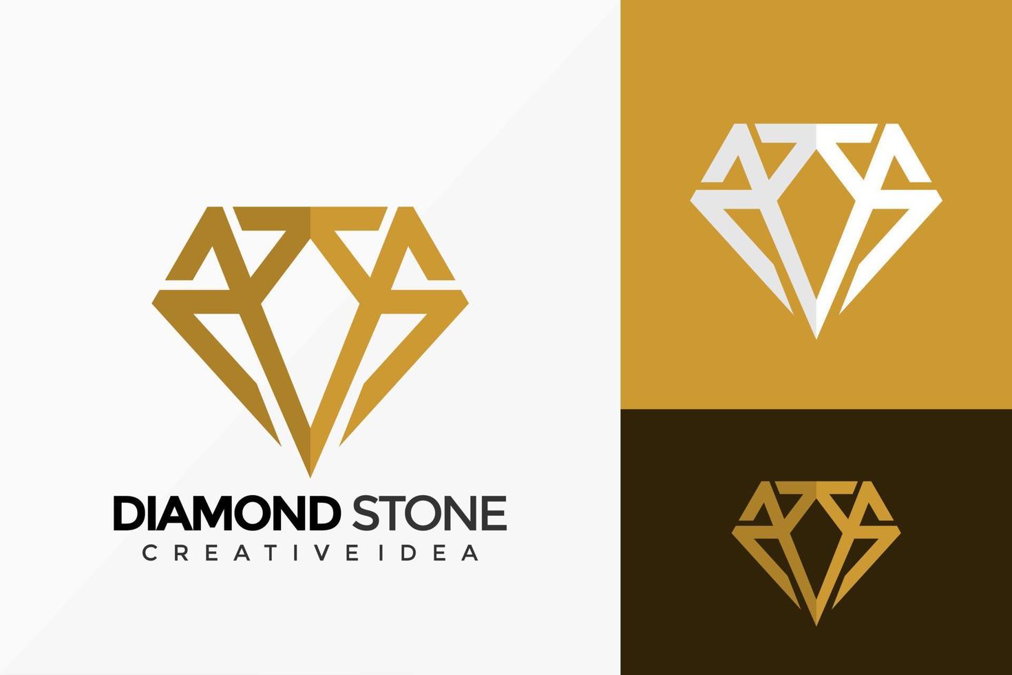 Diseño de vector de logotipo de piedra de diamante de lujo. emblema abstracto, concepto de diseños, logotipos, elemento de logotipo para plantilla.