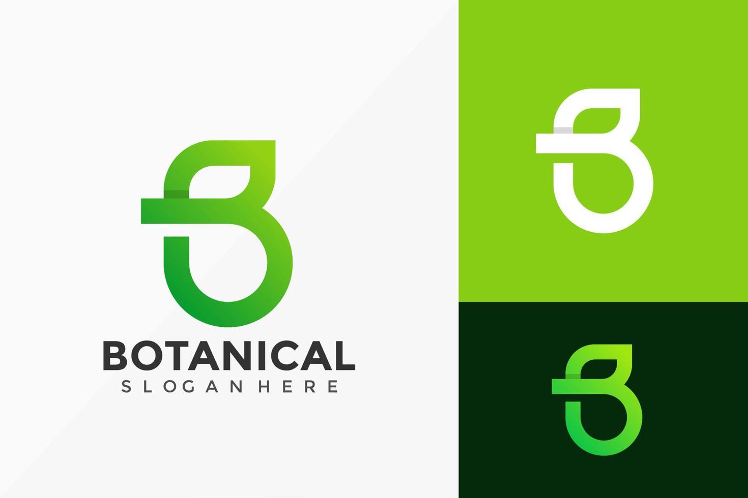 Diseño de stock de logotipo botánico letra b. emblema abstracto, concepto de diseños, logotipos, elemento de logotipo para plantilla. vector