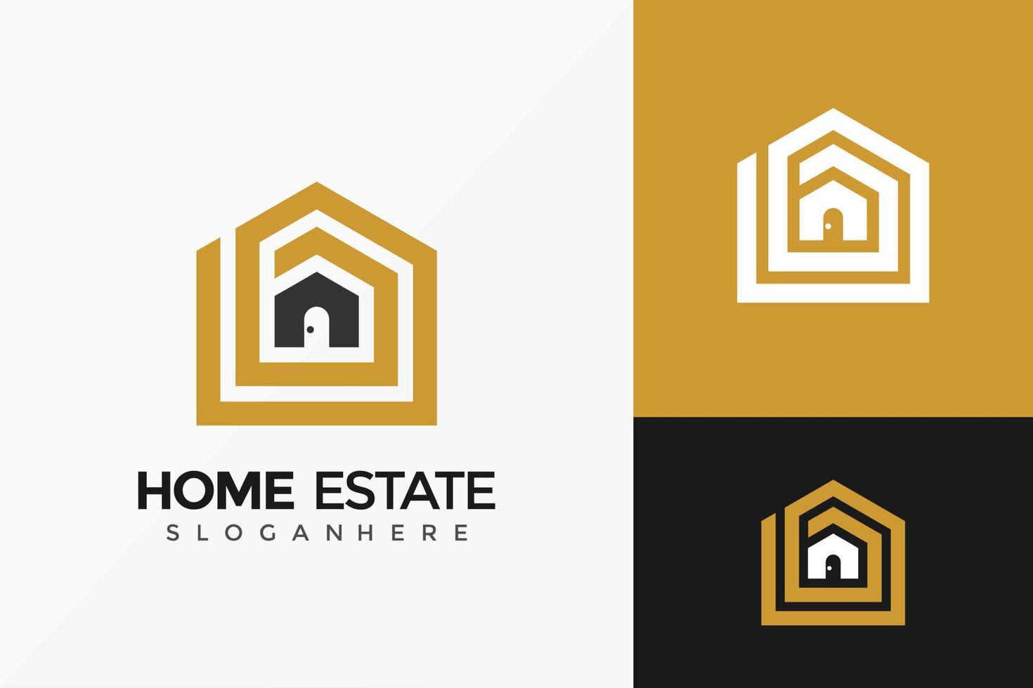 Luxury House Real Estate Logo Design, Modern Company Logos Designs Vector Illustration Template