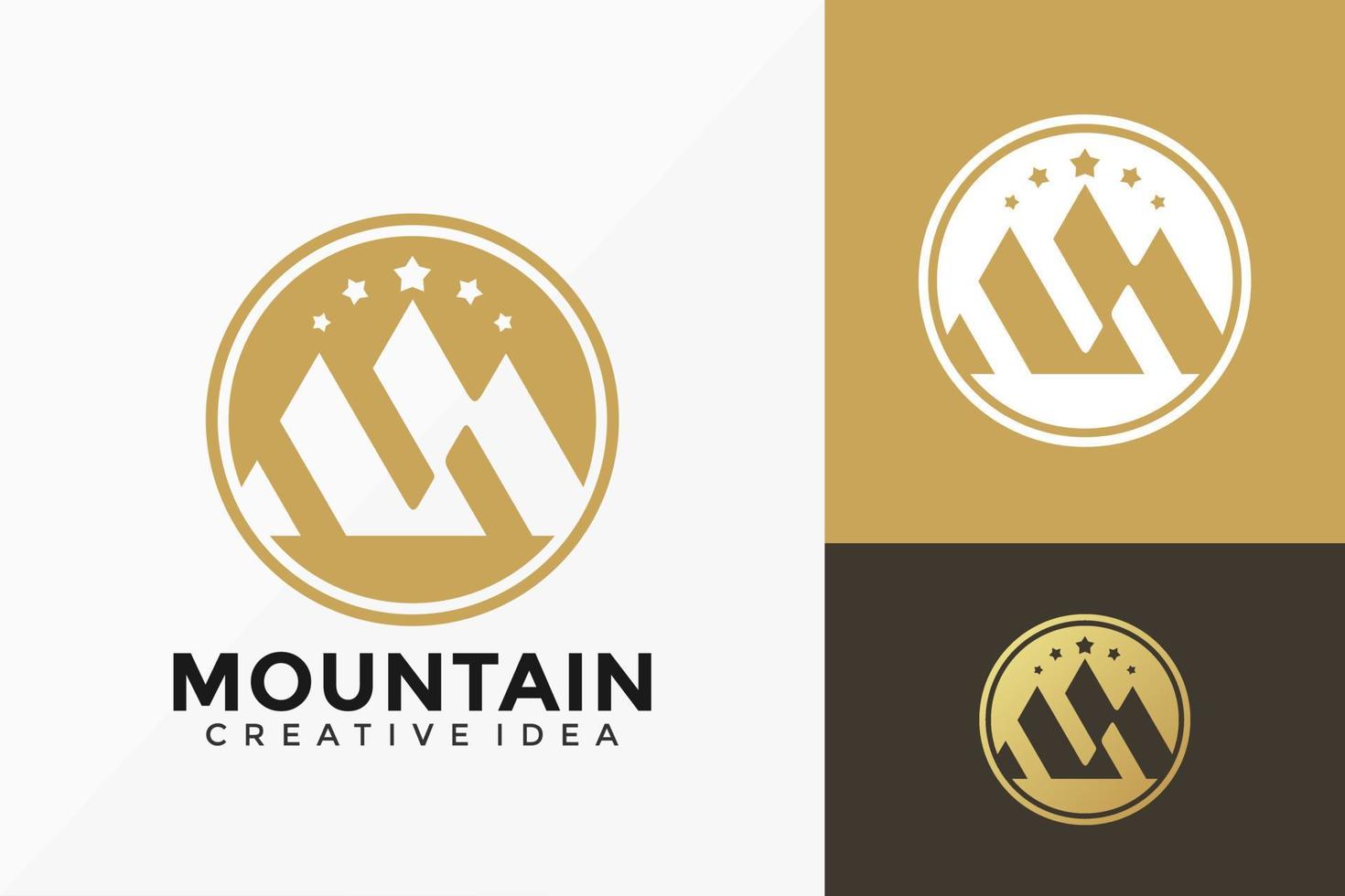 Luxury Mountain Logo Vector Design. Abstract emblem, designs concept, logos, logotype element for template.