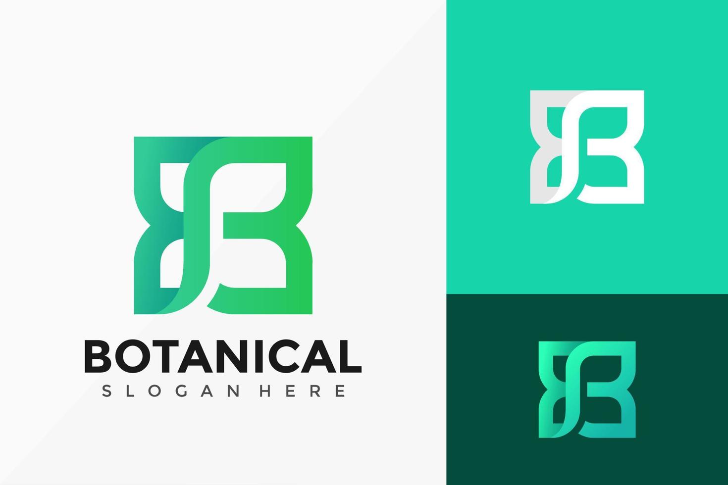 Letter B Botanical Creative Logo Vector Design. Abstract emblem, designs concept, logos, logotype element for template.