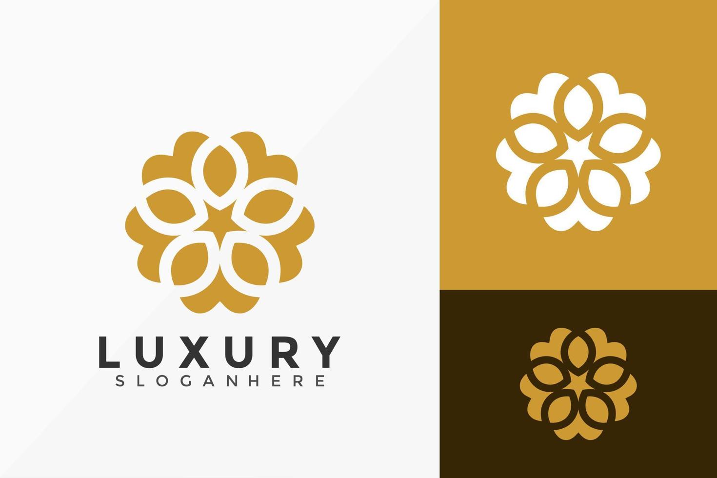 Diseño de logotipo de flor de lujo, diseños de logotipos minimalistas, plantilla de ilustración vectorial vector