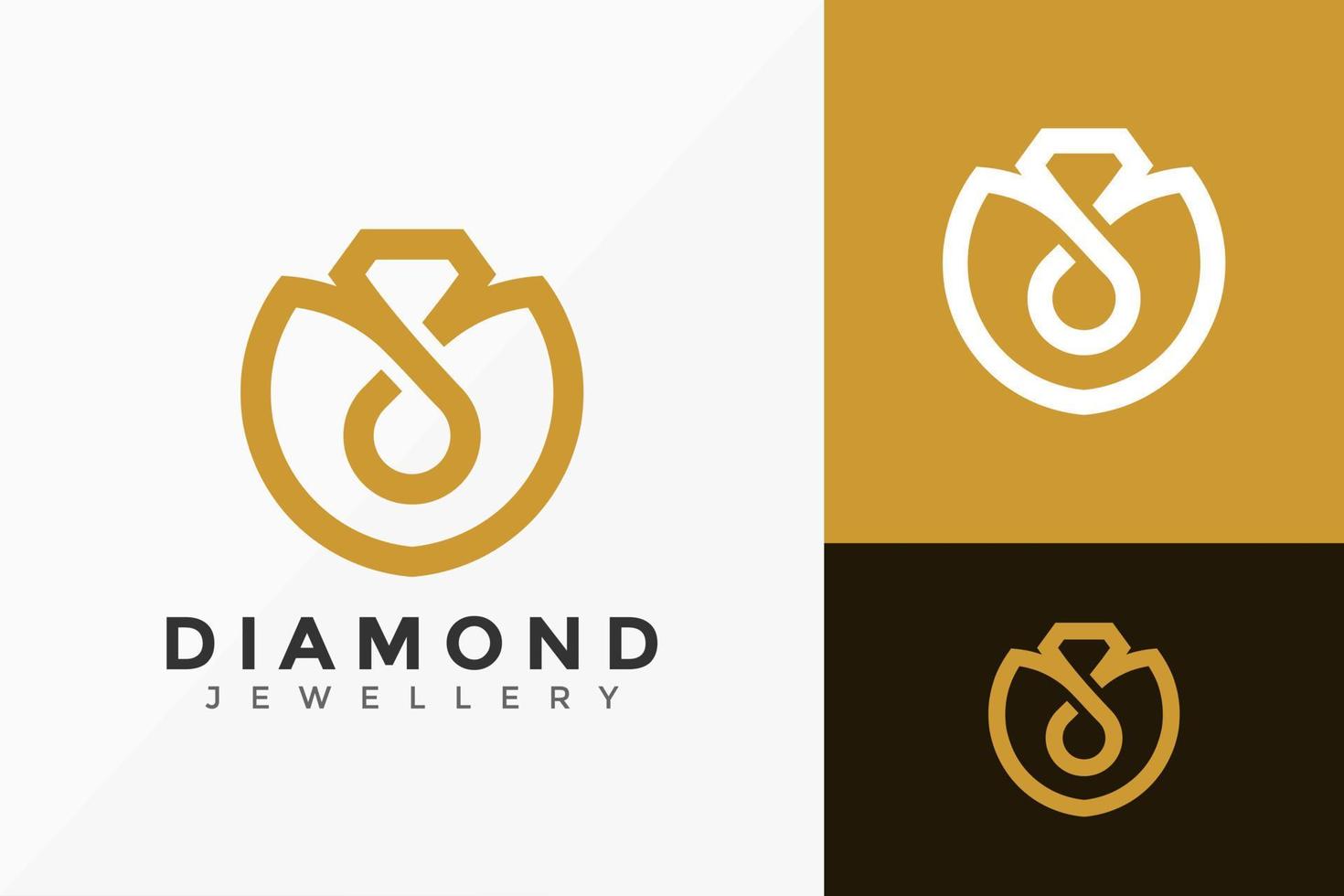 Diseño de logotipo de piedras preciosas de diamantes reales, diseños de logotipos minimalistas, plantilla de ilustración vectorial vector
