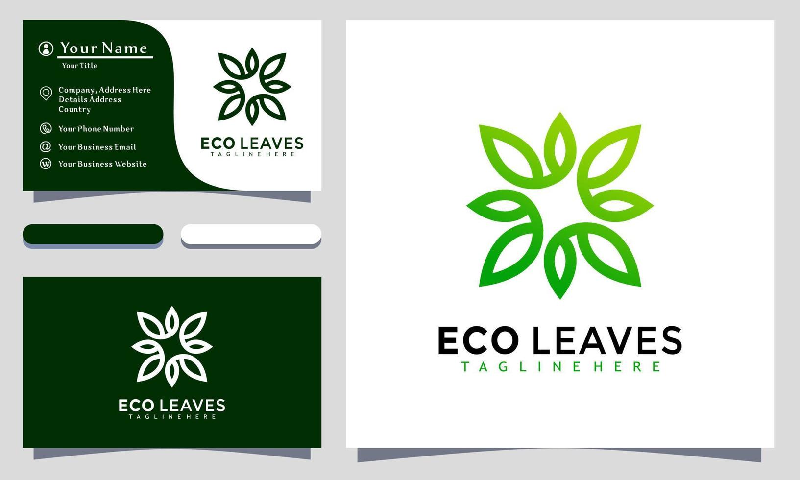 Eco Leaf logo vector, Nature Green Leaves logo design, modern logo, Logo Designs Vector Illustration Template