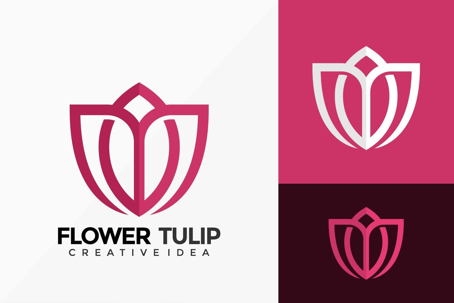 Tulip Flower Bloom Logo Vector Design. Abstract emblem, designs concept, logos, logotype element for template.