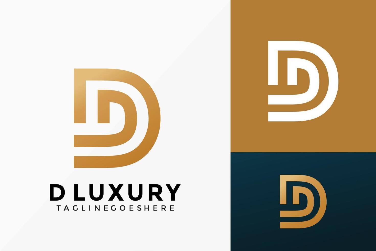 Premium Vector D Logo Design Vector. Abstract emblem, designs concept, logos, logotype element for template.