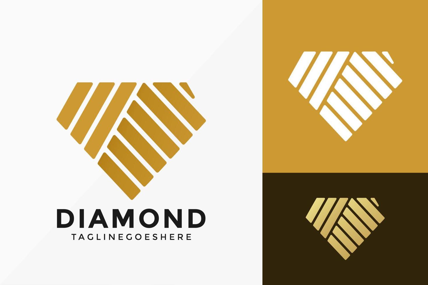 Abstract Diamond Crystal Logo Vector Design. Abstract emblem, designs concept, logos, logotype element for template.