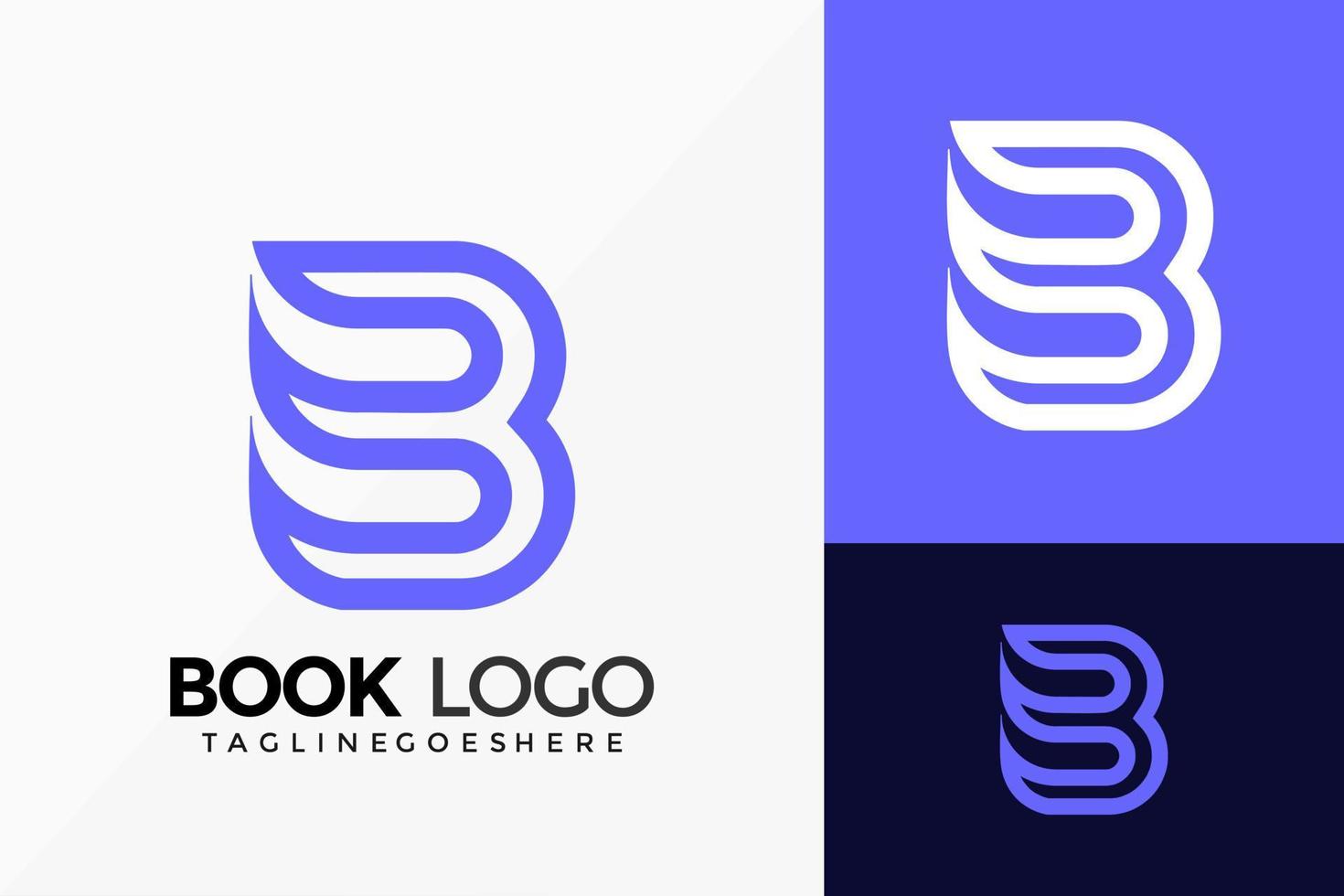 Letter B Book Business Logo Vector Design. Abstract emblem, designs concept, logos, logotype element for template.