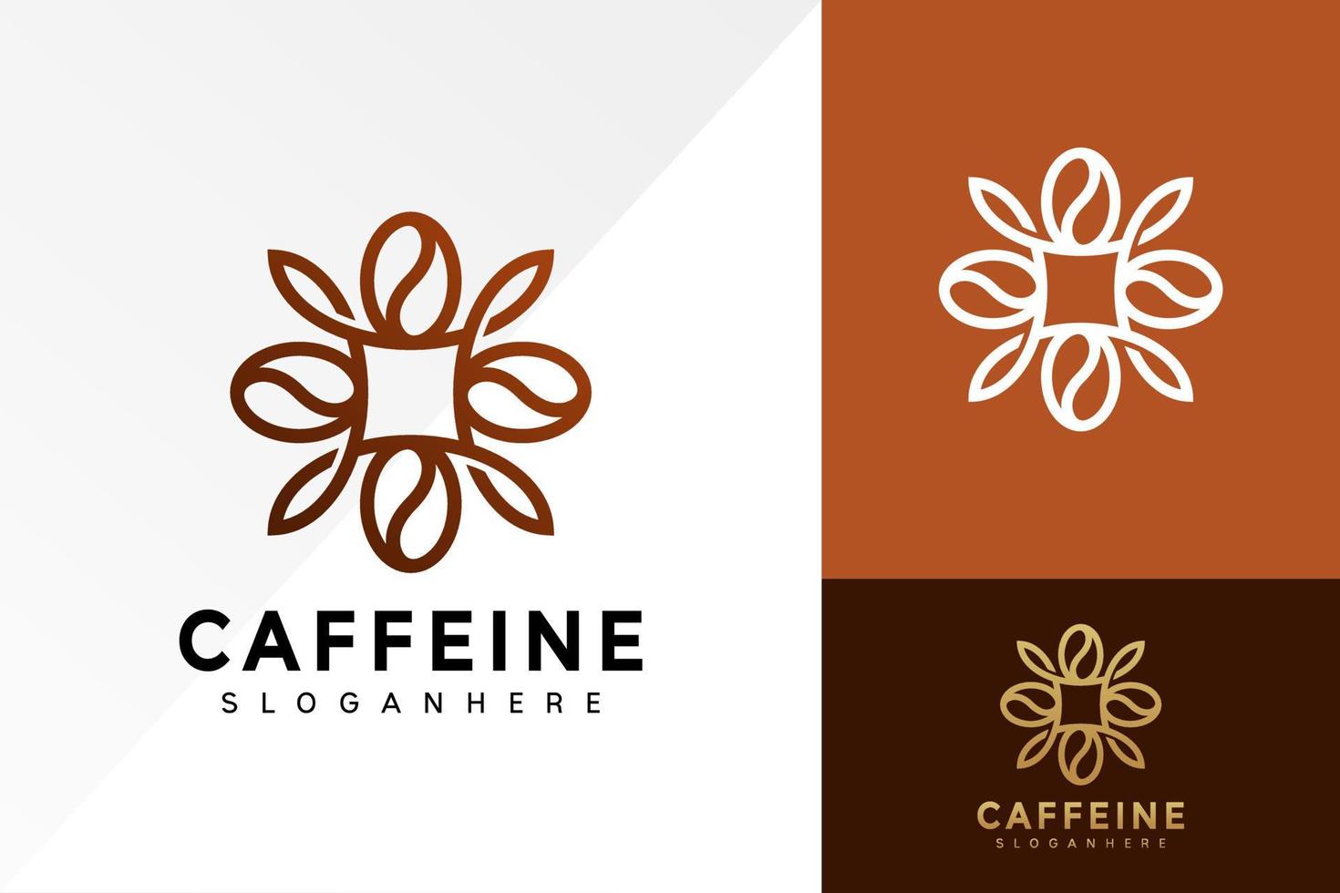 Coffeine Logo Design, Coffee Shop business logos vector, modern logo, Logo Designs Vector Illustration Template