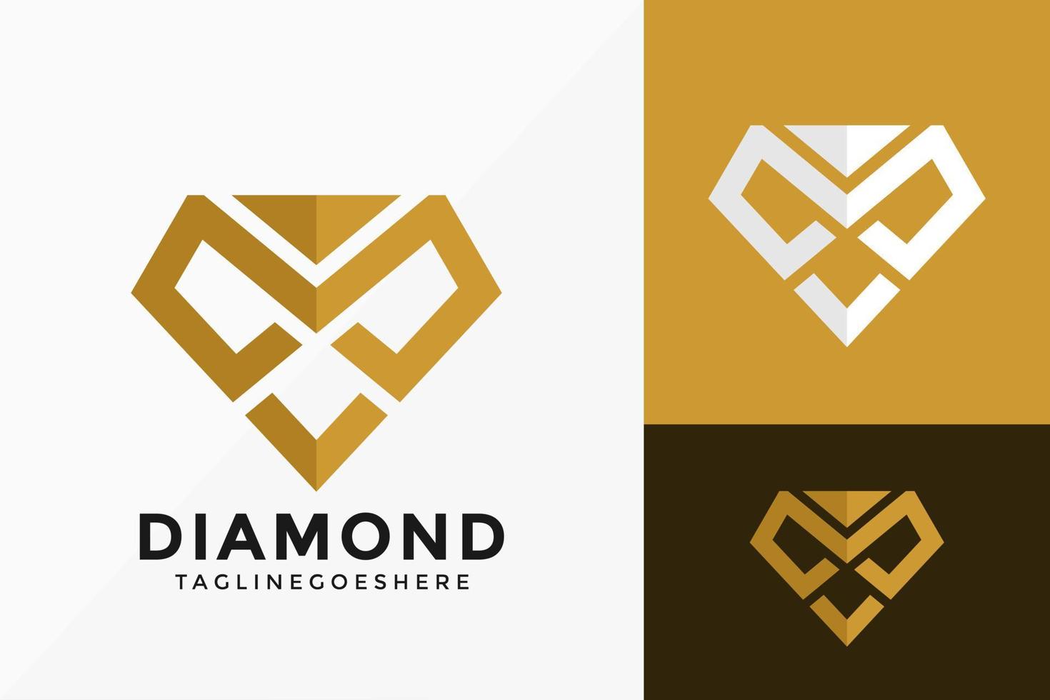 Diseño abstracto del vector del logotipo del diamante de la letra m. emblema abstracto, concepto de diseños, logotipos, elemento de logotipo para plantilla.
