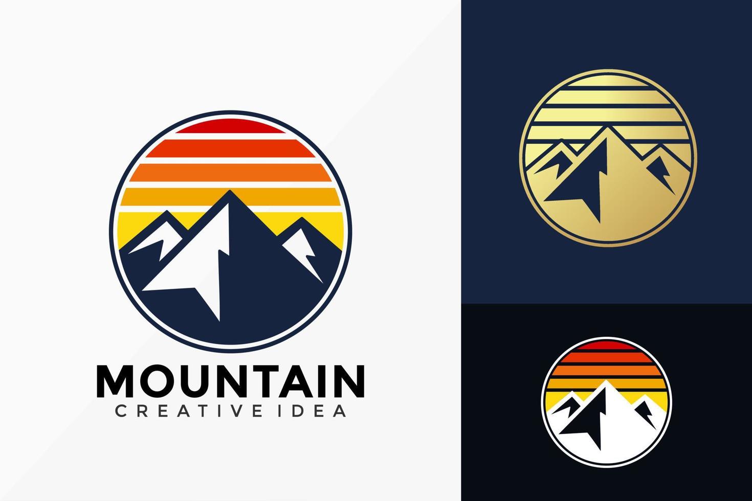 Mountain Peak Logo Vector Design. Abstract emblem, designs concept, logos, logotype element for template.