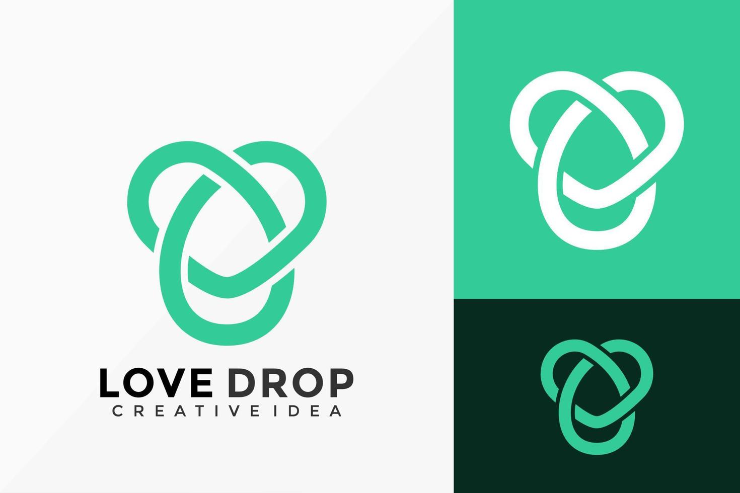 Abstract Love Drop Logo Vector Design. Abstract emblem, designs concept, logos, logotype element for template.