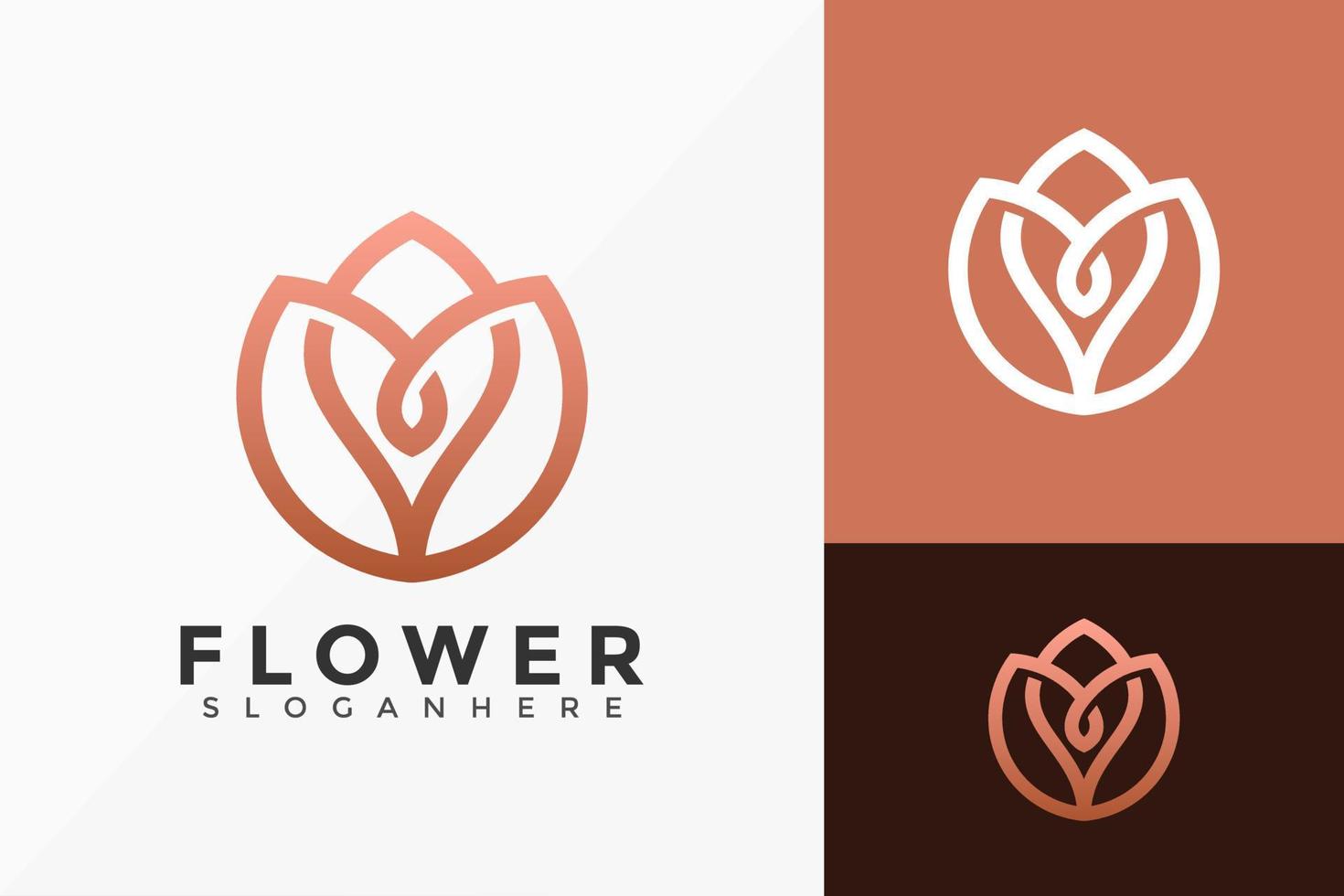 Diseño de logotipo de flor de loto dorado, diseños de logotipos minimalistas, plantilla de ilustración vectorial vector