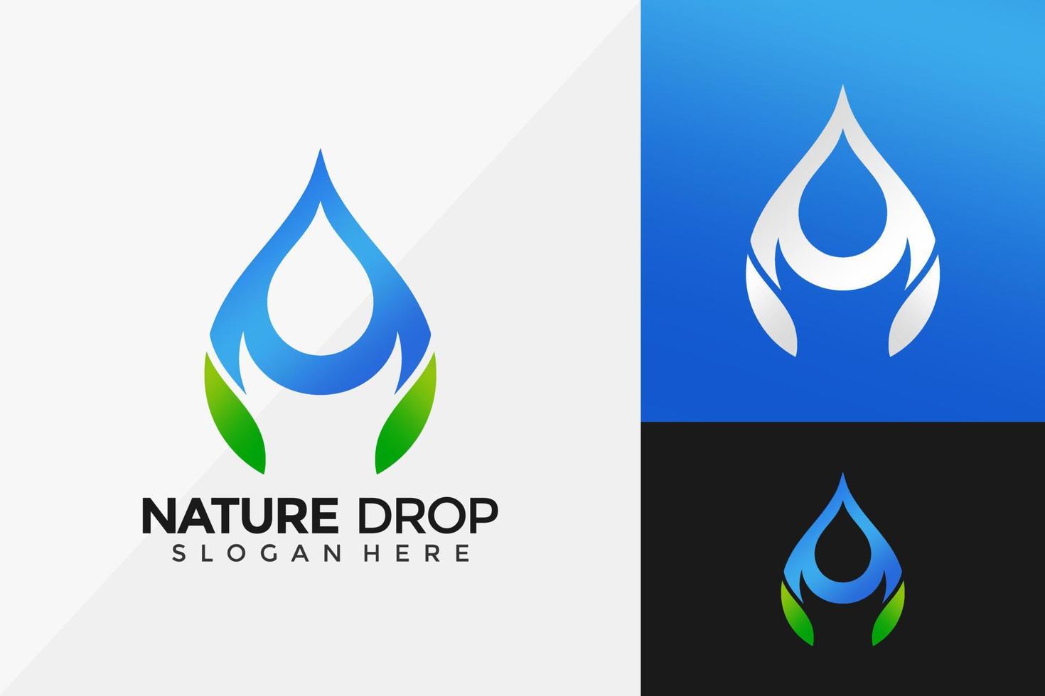 Letter A Nature Drop Logo Design, Modern Logo Designs Vector Illustration Template