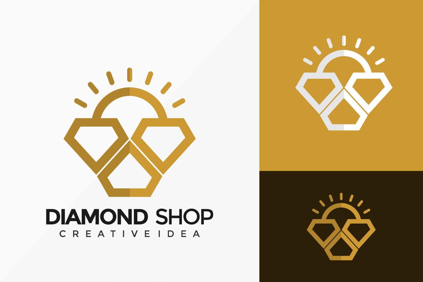 Diamond Shop Jewellery Logo Vector Design. Abstract emblem, designs concept, logos, logotype element for template.