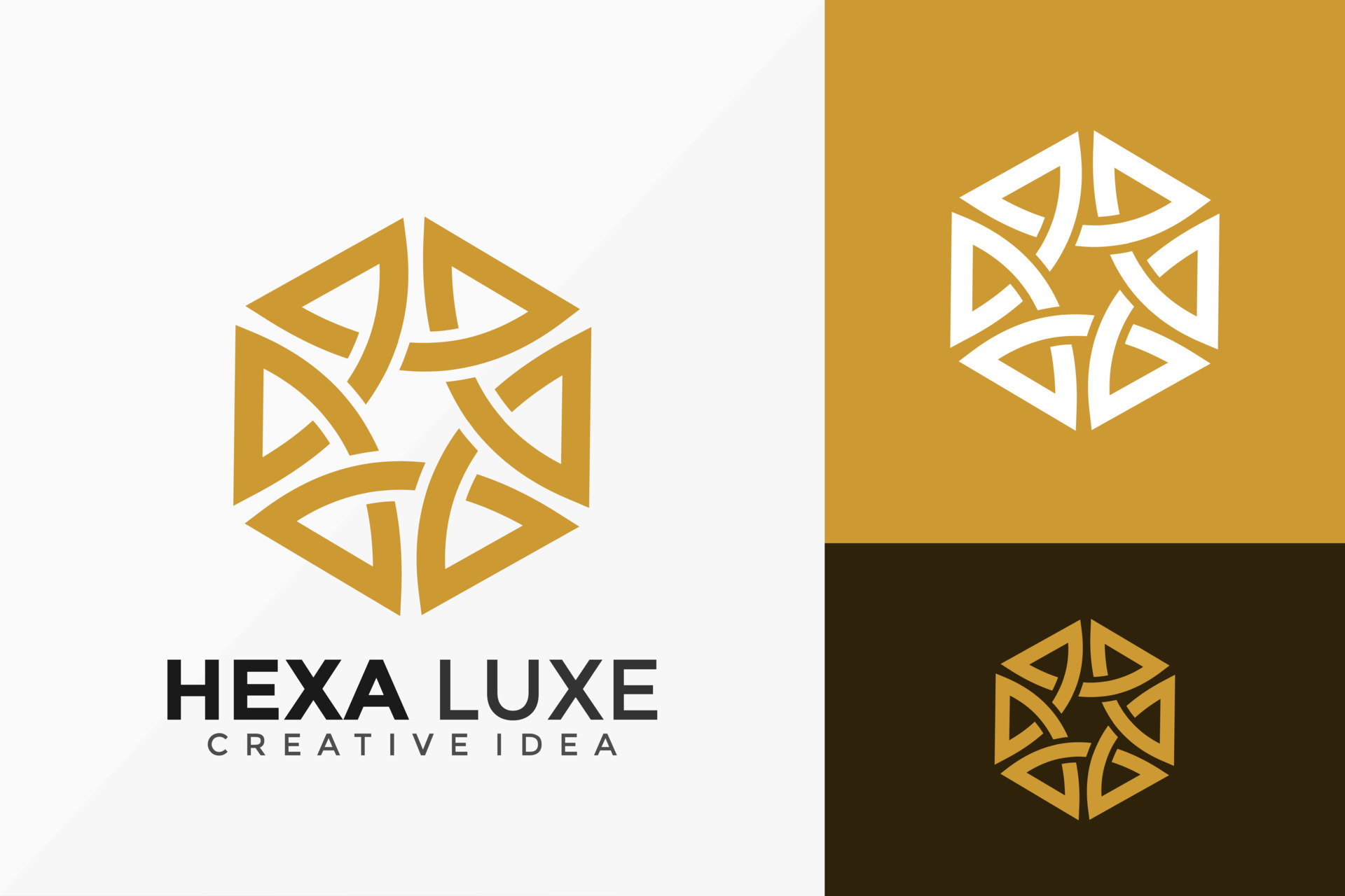 Luxury Line Art Hexagon Logo Vector Design. Abstract emblem, designs