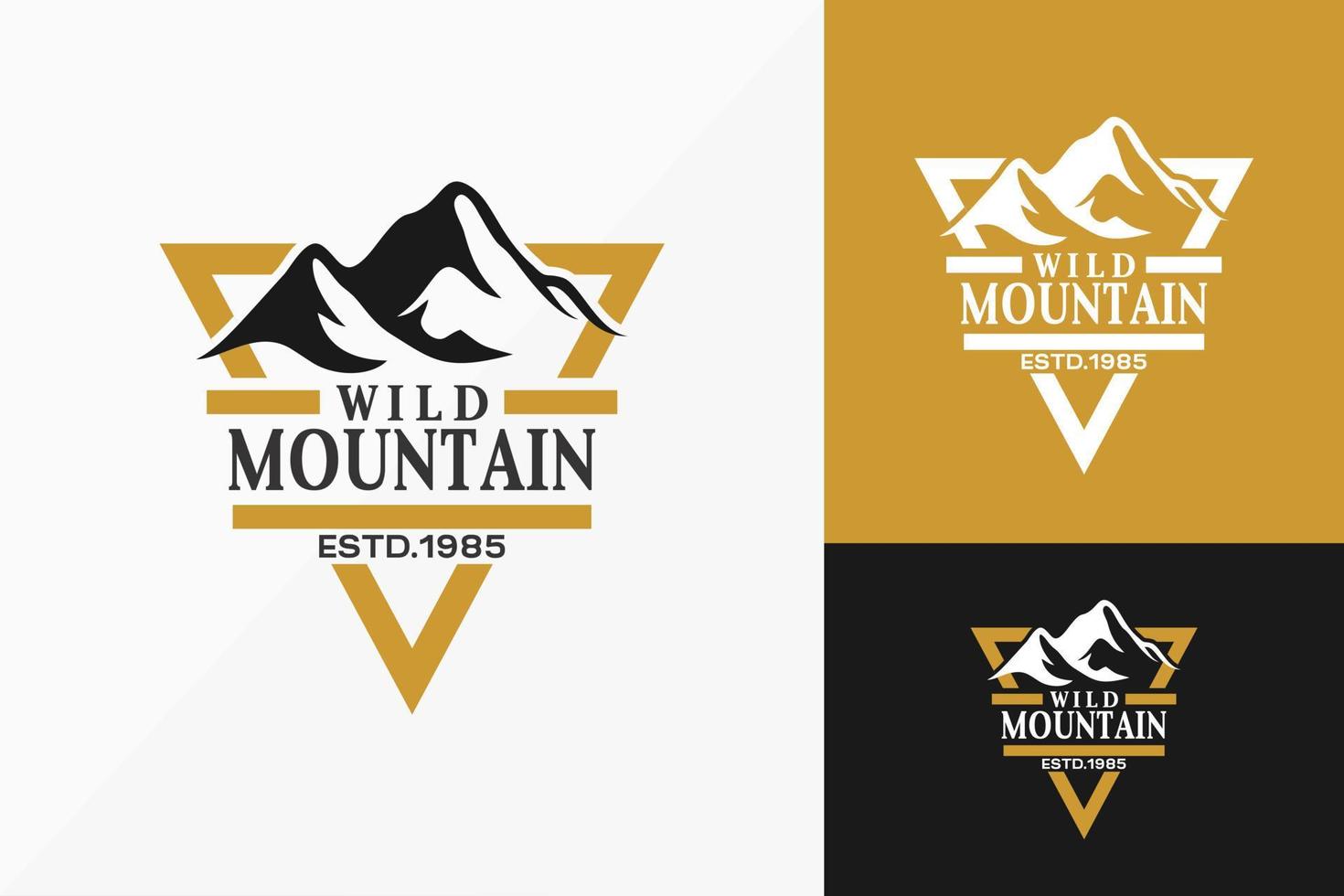 Vintage Wild Mountain Logo Vector Design. Abstract emblem, designs concept, logos, logotype element for template.
