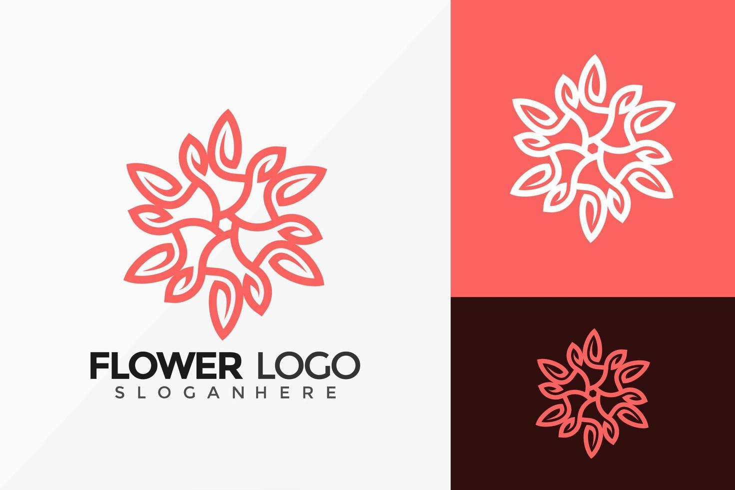 Nature Flower Logo Vector Design. Abstract emblem, designs concept, logos, logotype element for template.
