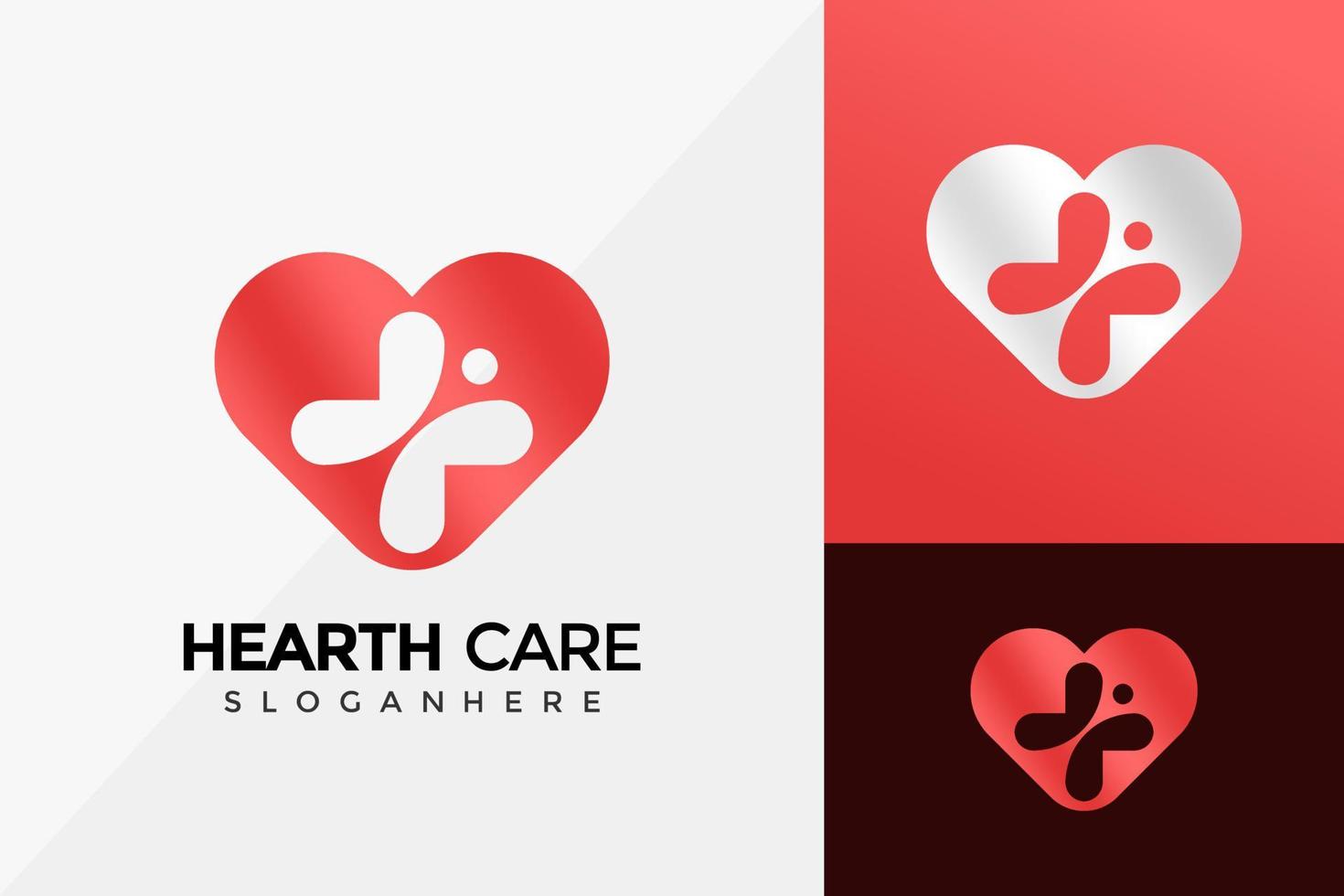 cuidado de la salud más el diseño del logotipo de la empresa, diseños de logotipos modernos plantilla de ilustración vectorial vector