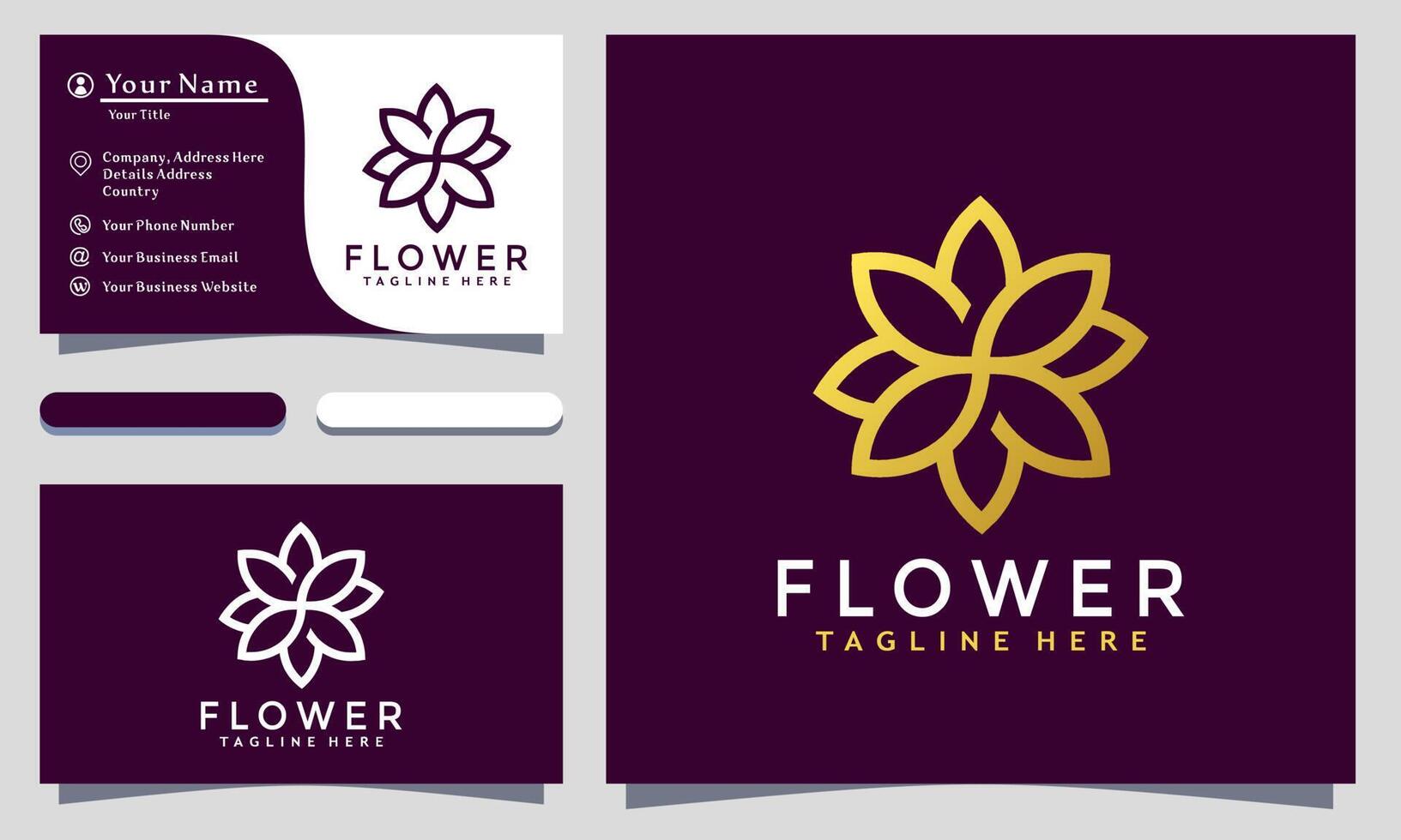 plantilla y diseño de logotipo de flor creativa moderna. vector de icono de flor de loto de oro