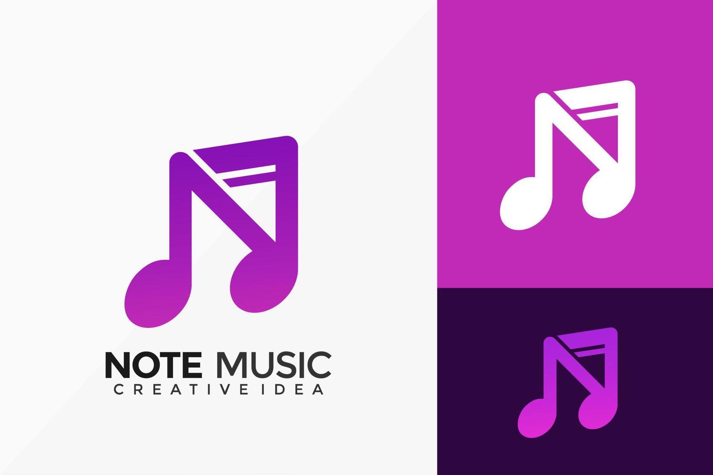 Letter N Note Music Logo Vector Design. Abstract emblem, designs concept, logos, logotype element for template.