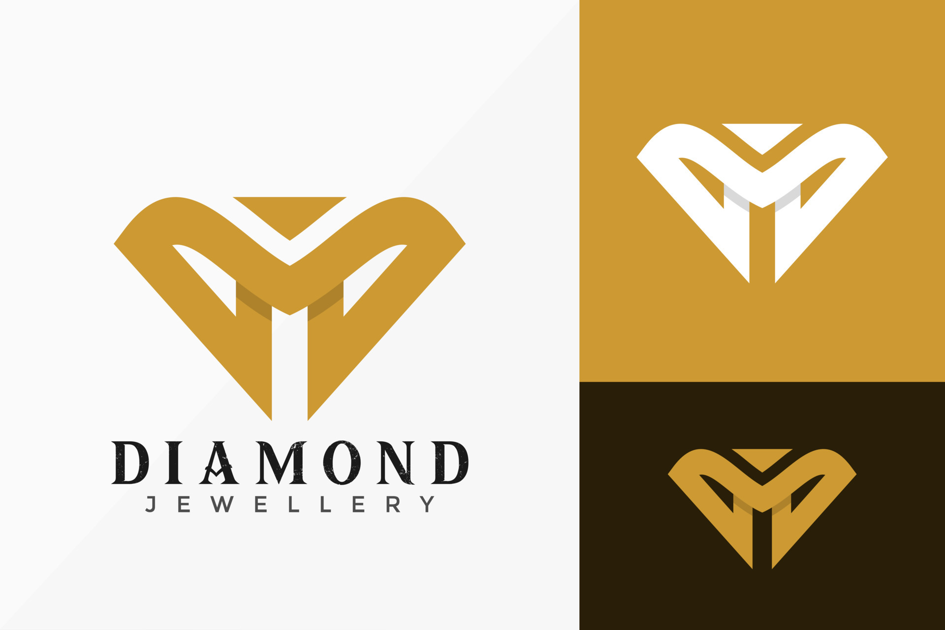 Letter U diamond jewellery logo design vector symbol icon