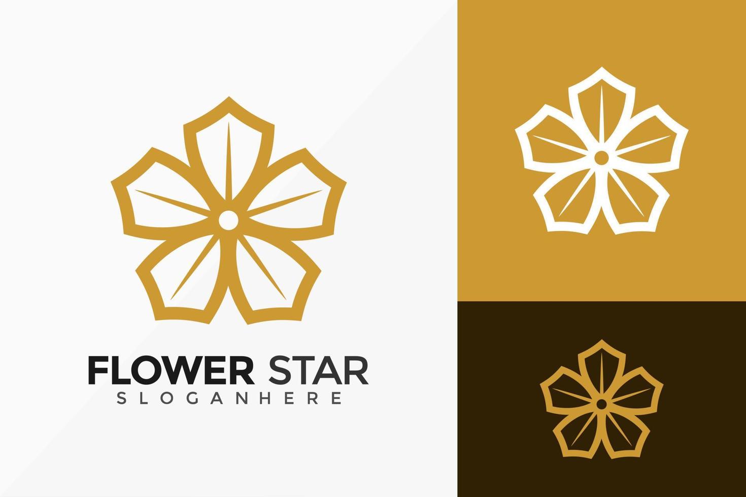 diseño de vector de logotipo de estrella de flor real. emblema abstracto, concepto de diseños, logotipos, elemento de logotipo para plantilla.