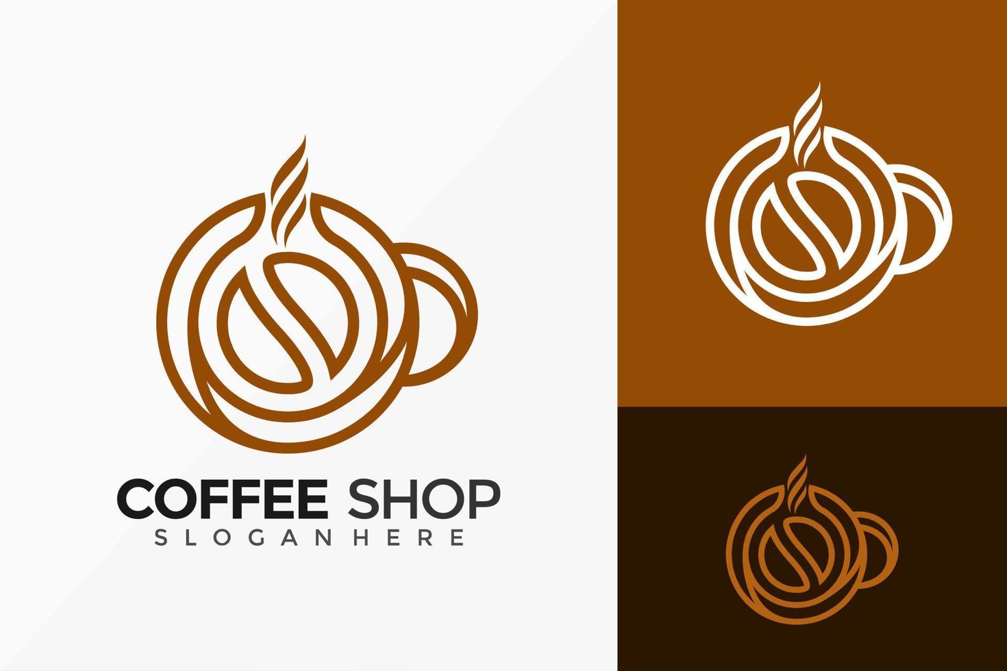 diseño de logotipo de cafetería. Plantilla de ilustración de vector de diseños de logotipos de idea moderna