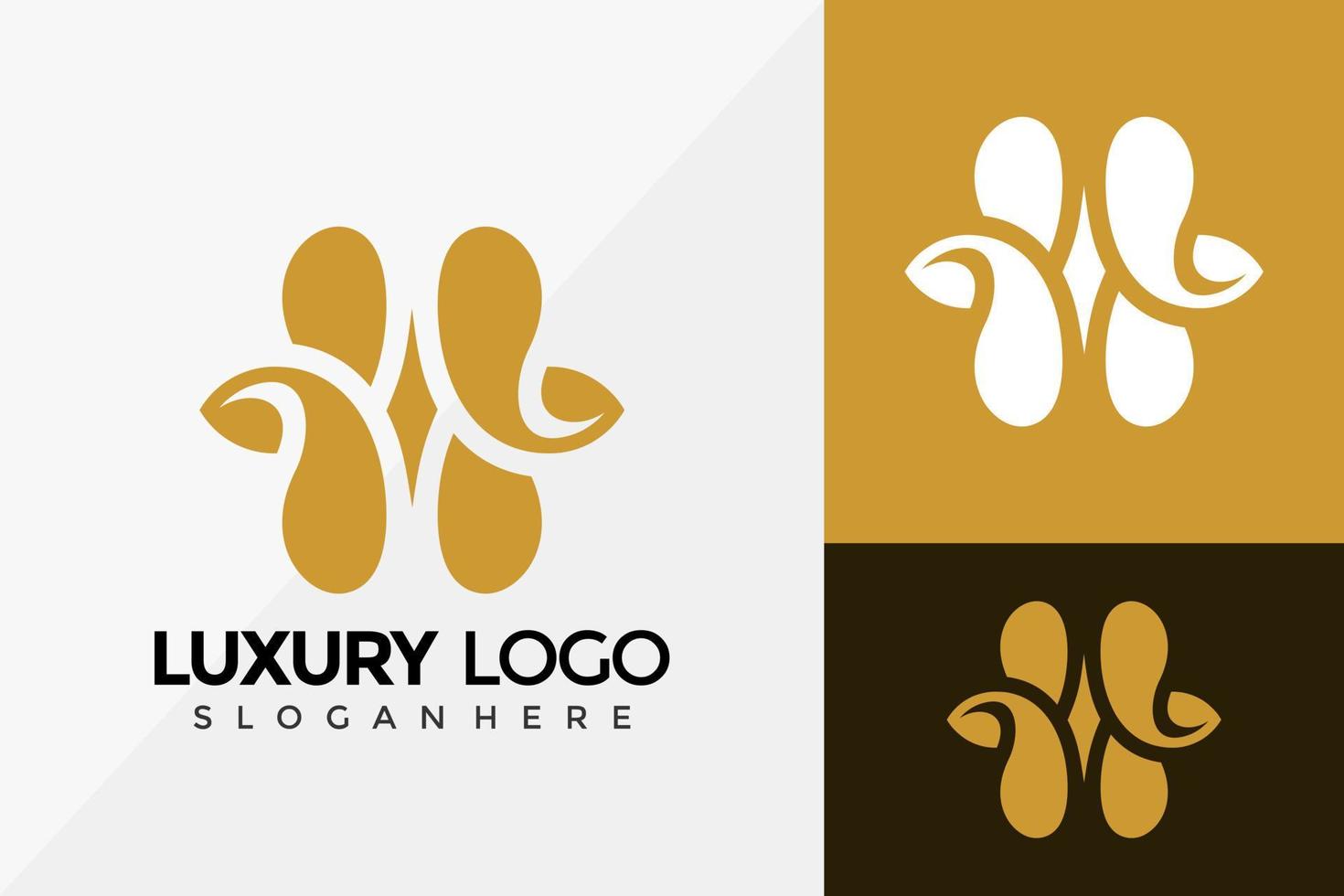 Letra h diseño de logotipo de lujo, diseños de logotipos de identidad de marca plantilla de ilustración vectorial vector