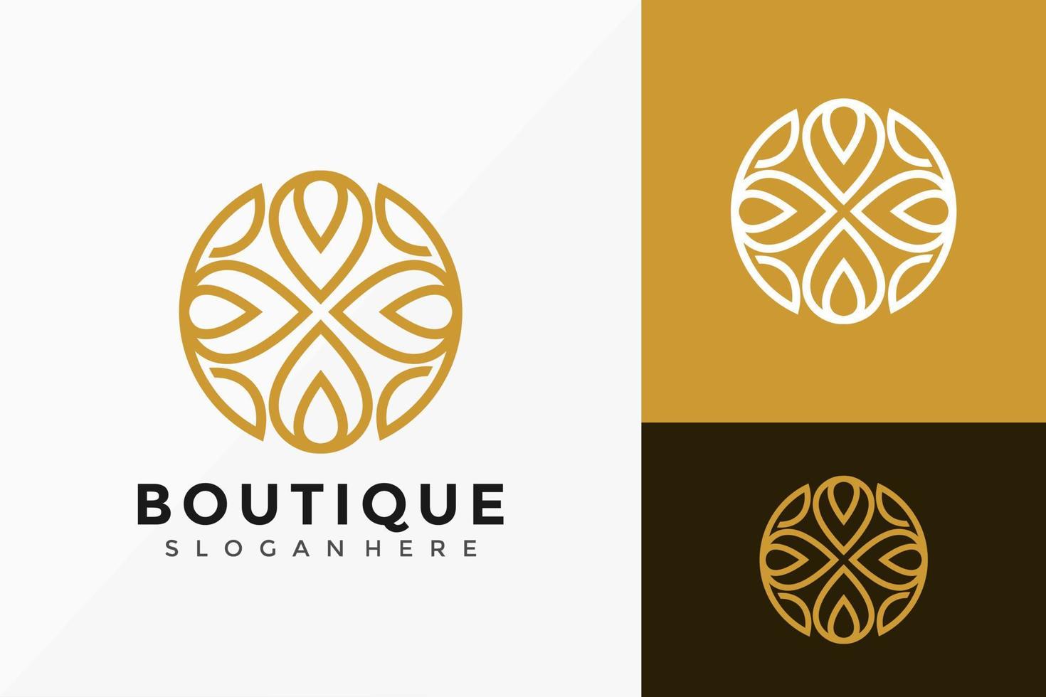 Diseño de logotipo de boutique de flor de loto, diseños de logotipos modernos creativos, plantilla de ilustración vectorial vector