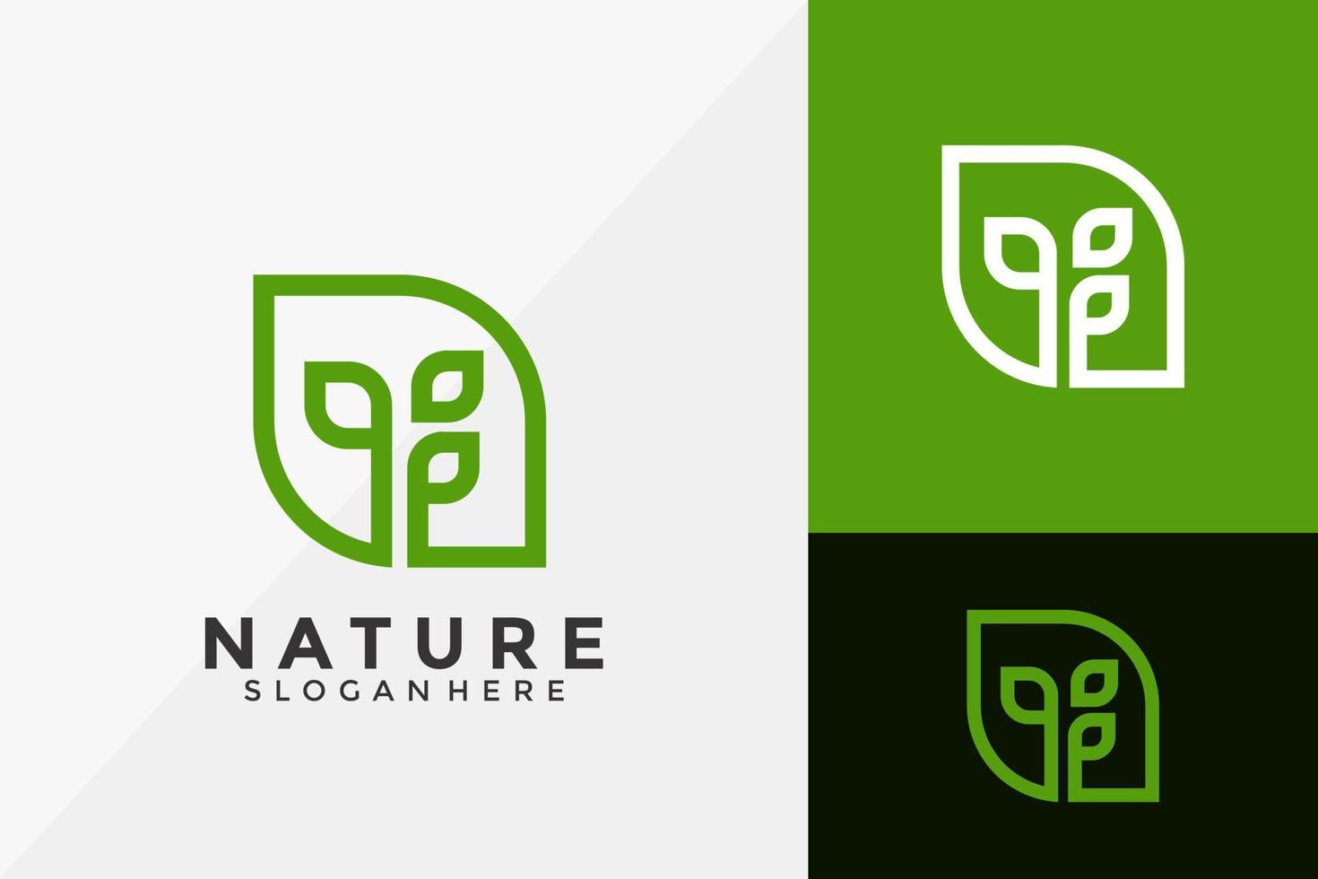 Nature Plant Logo Design, Modern Logo Designs Vector Illustration Template
