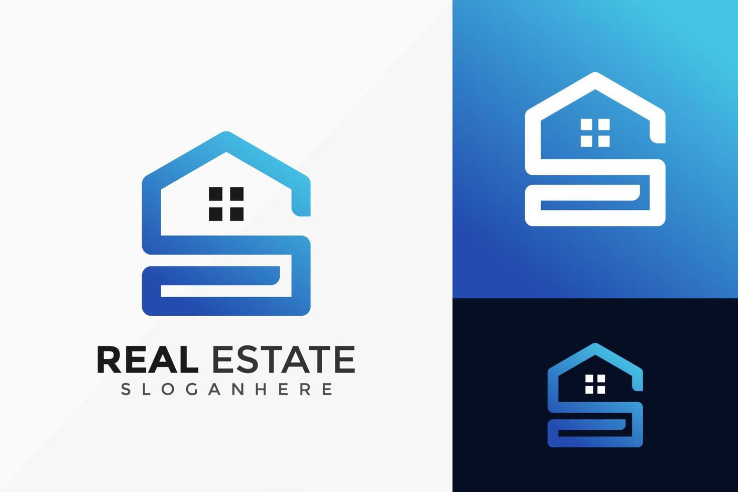 Initial Letter S Real Estate Logo Design. Modern Idea logos designs Vector illustration template