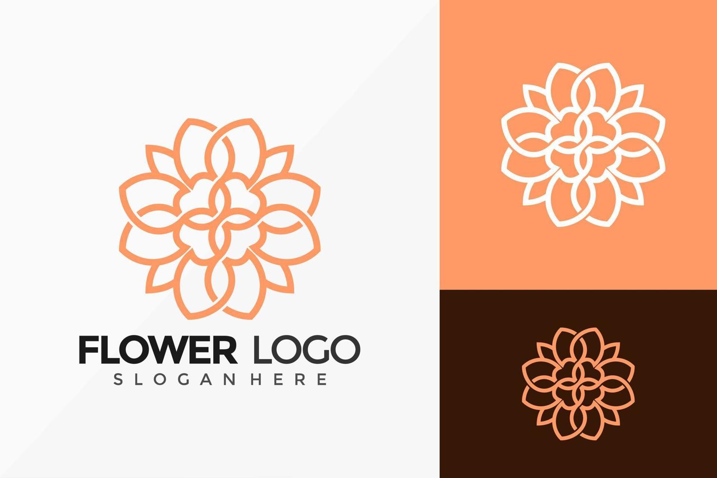 diseño de logotipo cosmético de flor de belleza. Plantilla de ilustración de vector de diseños de logotipos de idea moderna