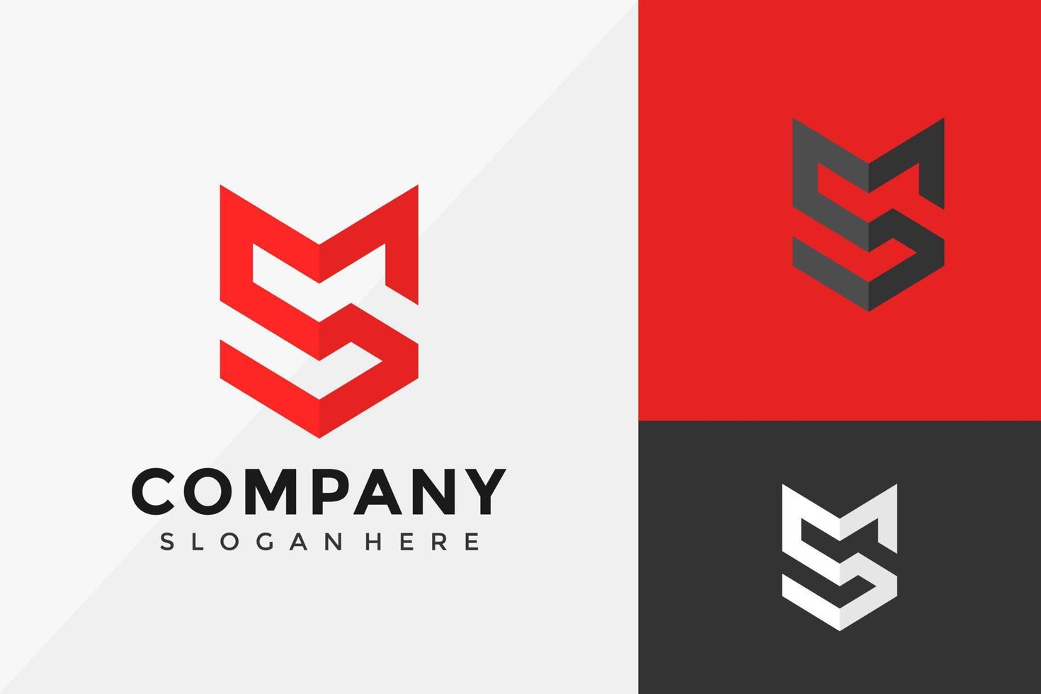 Diseño de logotipo de escudo de letra s, vector de logotipos de empresa, logotipo moderno, plantilla de ilustración de vector de diseños de logotipo