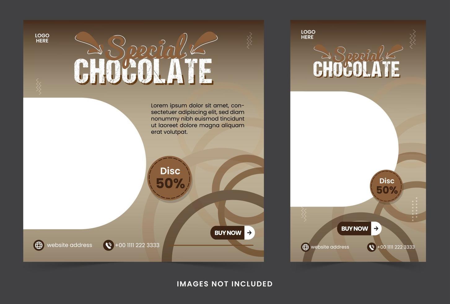 social media post feed and story template chocolate feed and story design for online marketing and social media vector