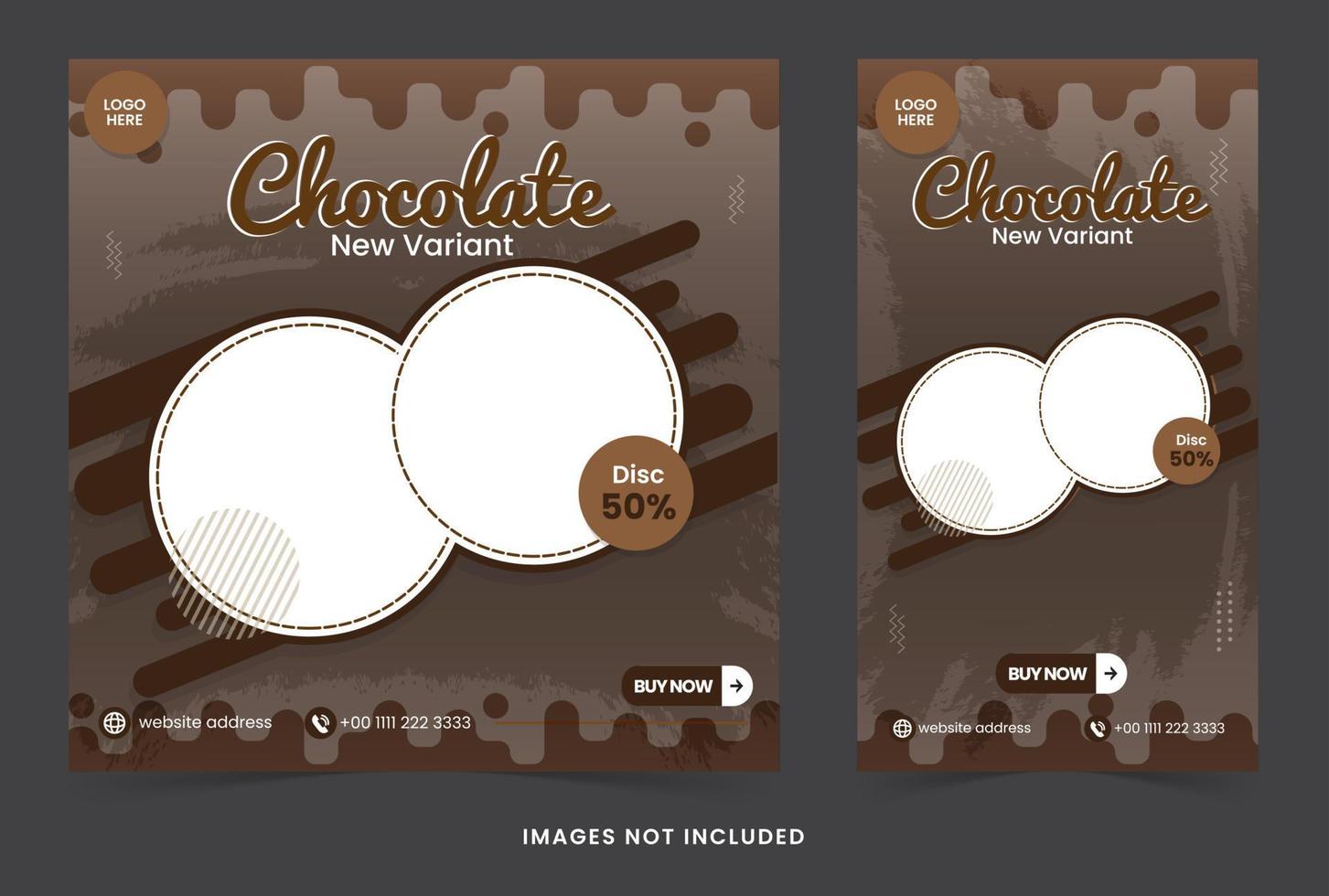 social media post feed and story template chocolate feed and story design for online marketing and social media vector