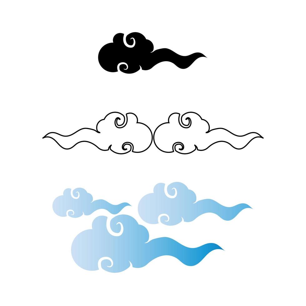 clouds vector set style