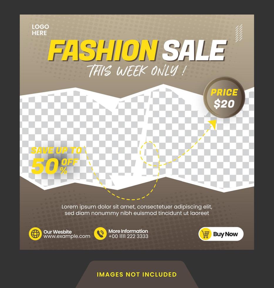 social media post feed fashion woman layout for social media template layout vector