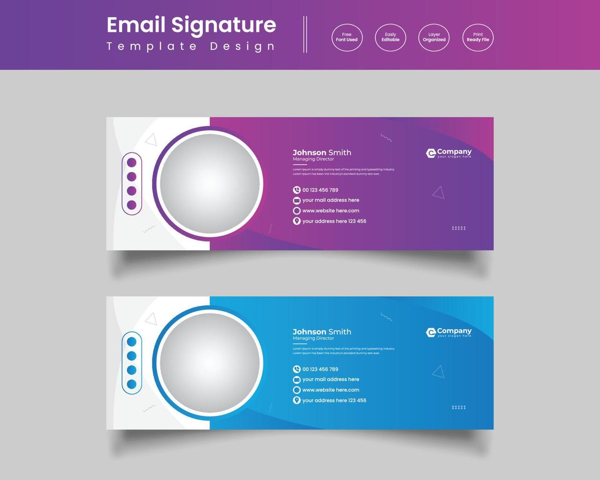 Modern Business Email Signature Template Design, vector