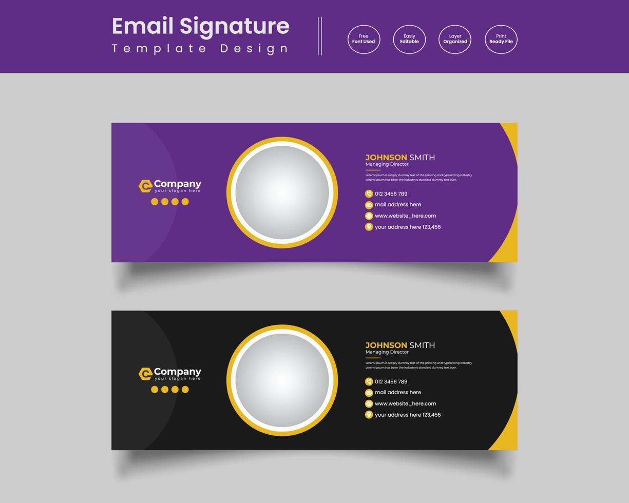 Email signature or email footer design template Pro Vector