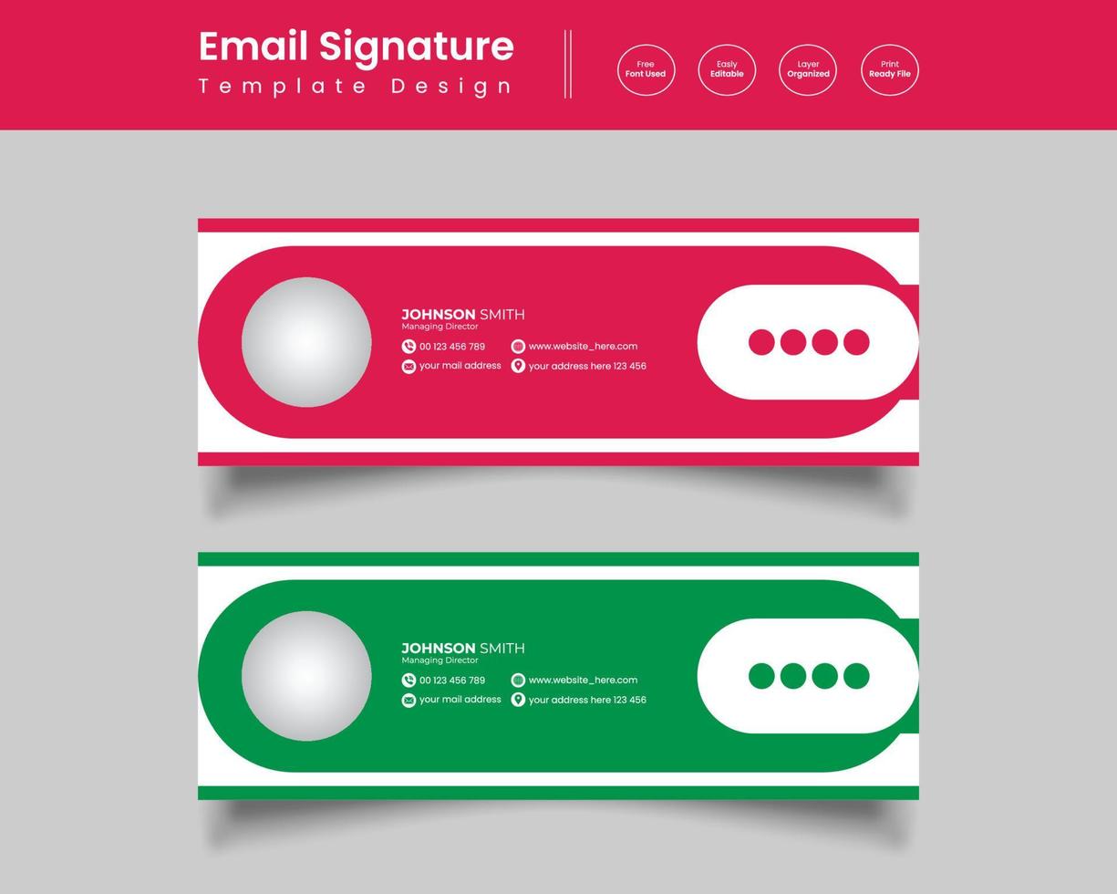 Email signature template vector, web fetter template design vector