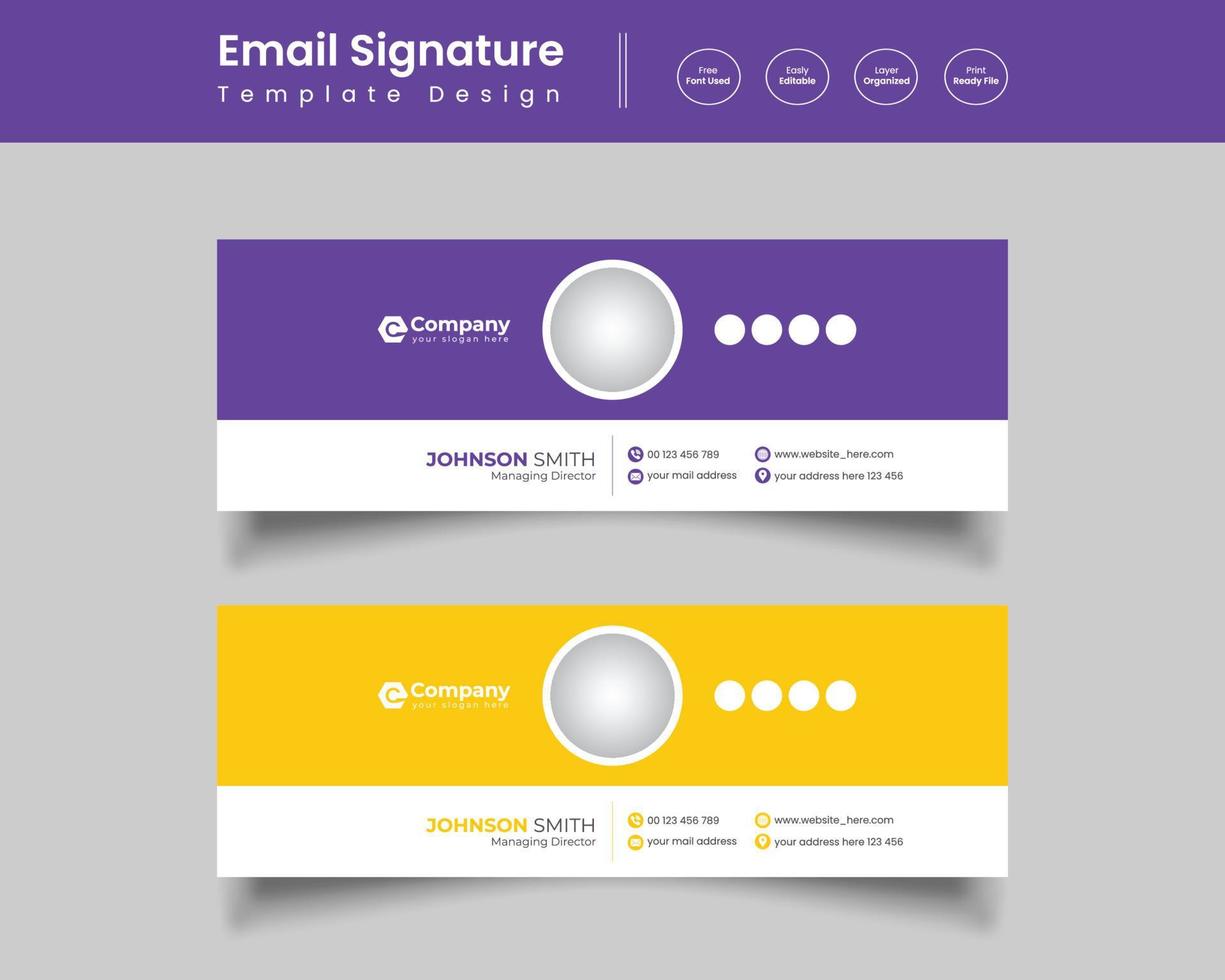 vector de plantilla de firma de correo electrónico, diseño de plantilla de grillete web