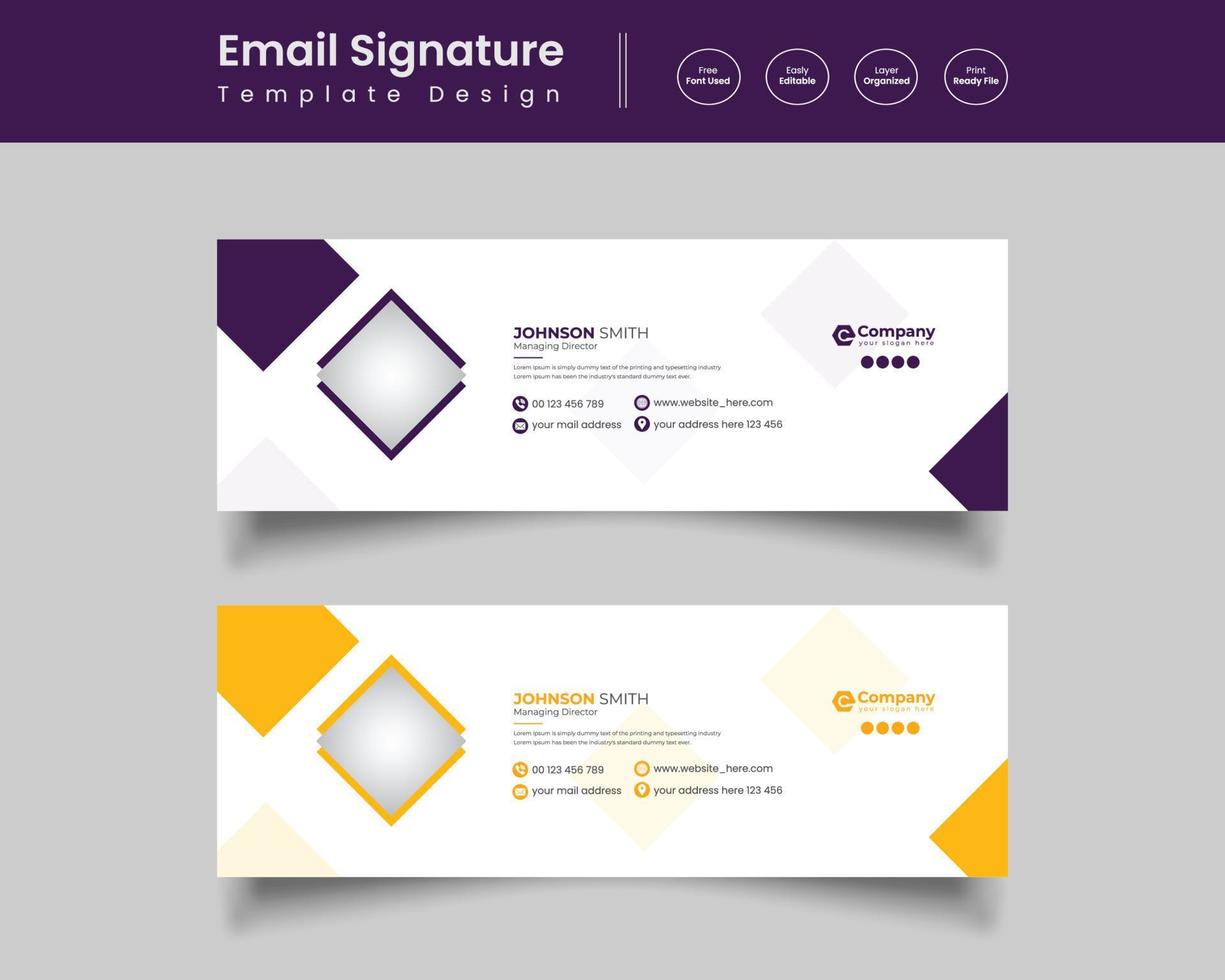 Professional Modern Email Signature or Email Footer Template Design vector