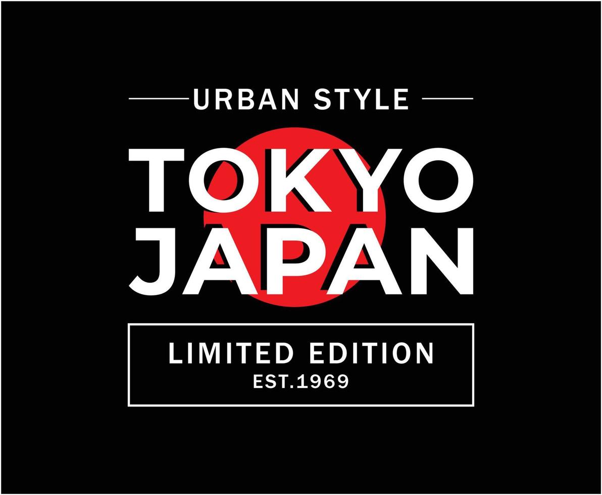 diseño de camiseta de vector de tipografía de tokio japón