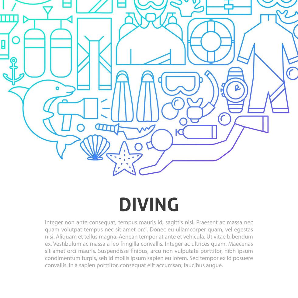 Diving Line Concept vector