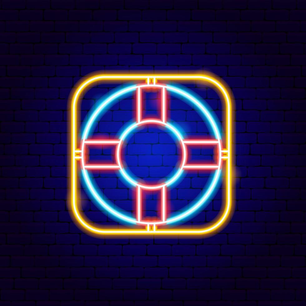 Lifebuoy Neon Sign vector